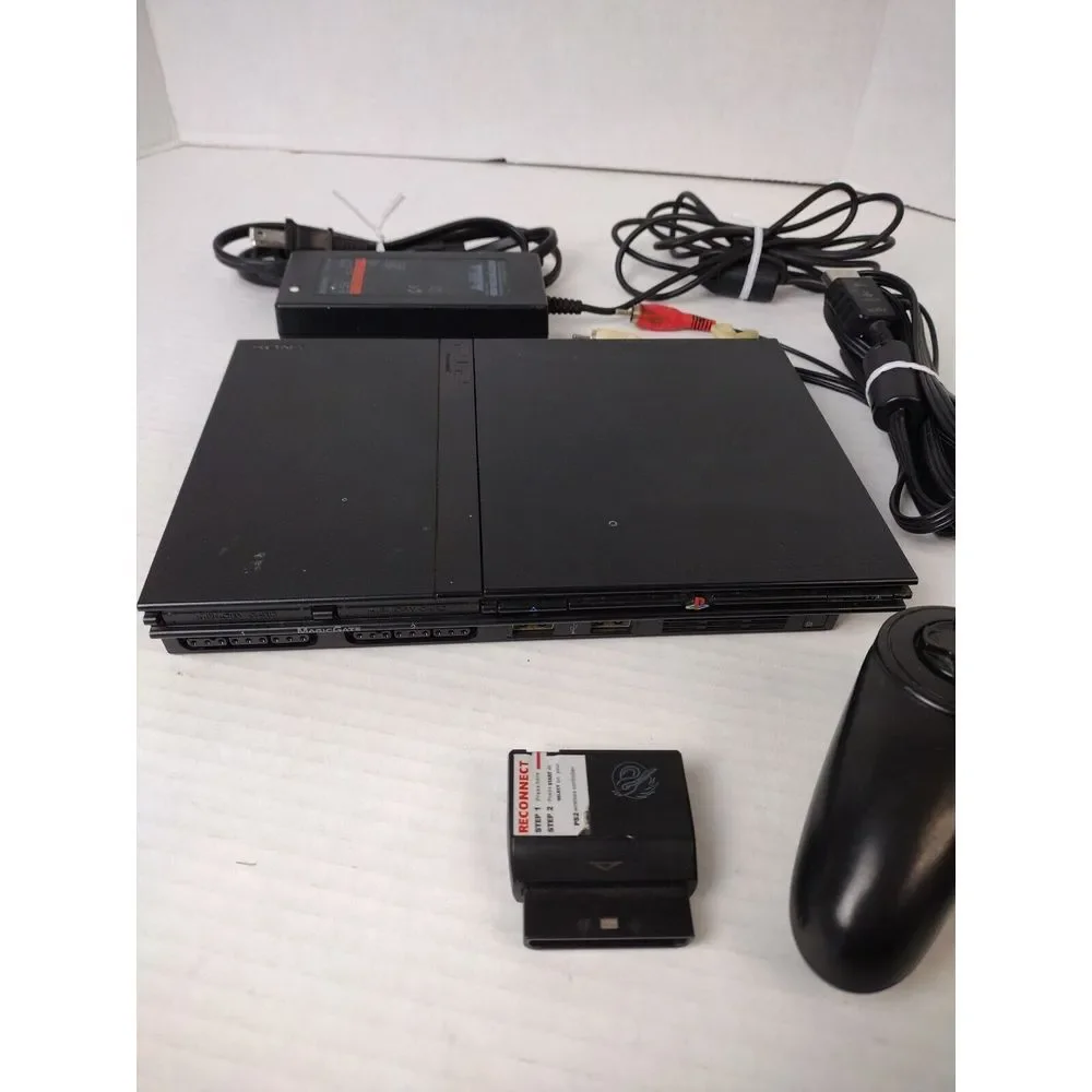 Sony Black Gaming Console with Controller